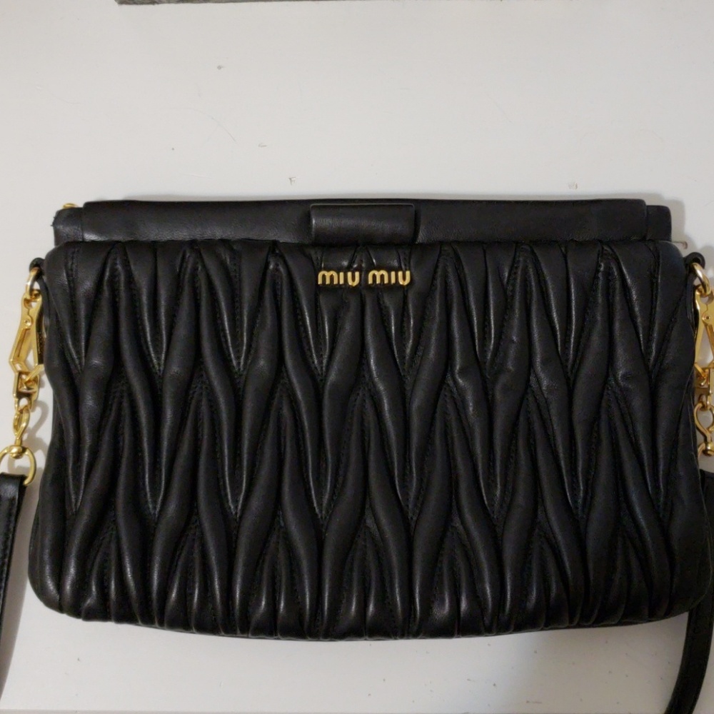 Miu miu black leather bag